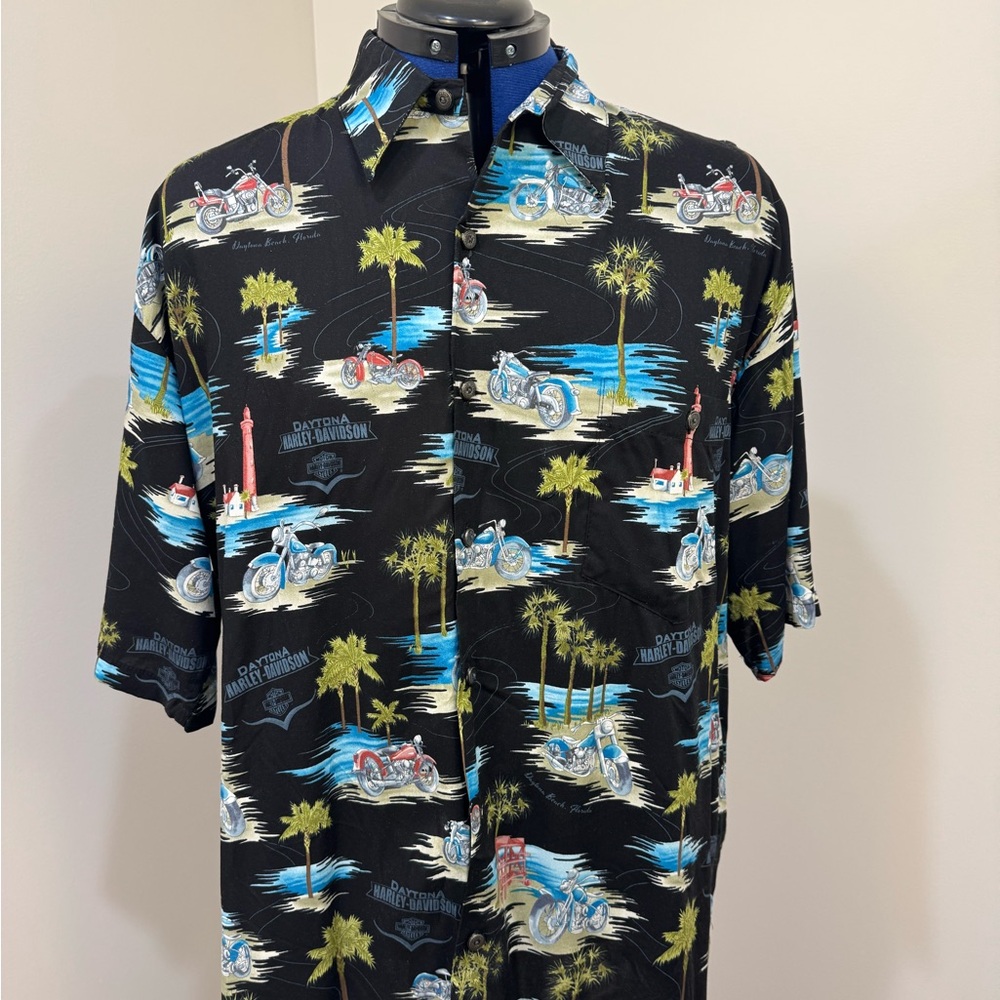 Harley-Davidson Black Tropical Motorcycle Shirt